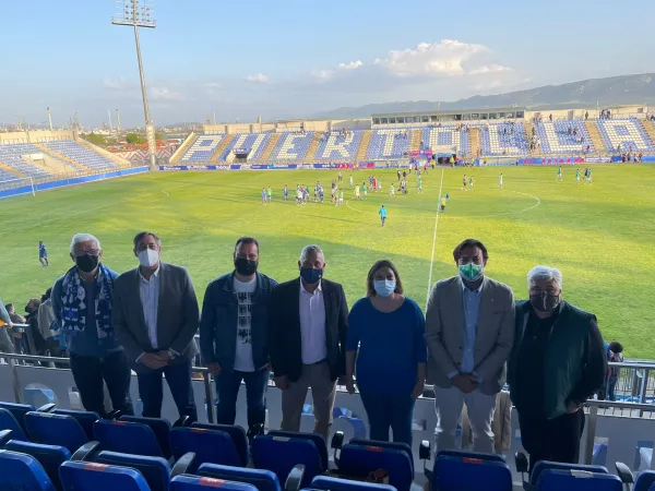 La viceconsejera de Cultura y Deportes en el partido del Calvo Sotelo y el Toledo SAD. La viceconsejera de Cultura y Deportes en el partido del Calvo Sotelo y el Toledo SAD.