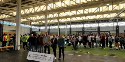 El delegado, junto a su equipo, durante la actividad