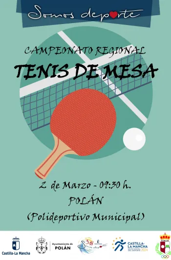 Cartel Campeonato Regional Tenis de Mesa