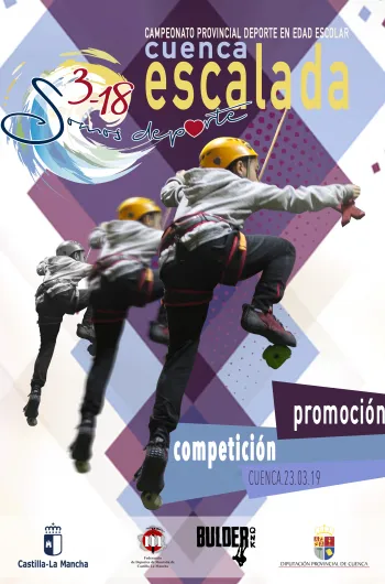 Cartel Campeonato Provincila de Escalada Cuenca. Curso 2018 - 2019.
